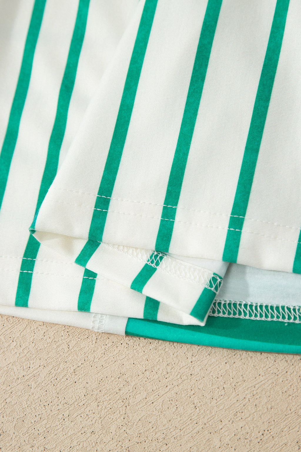 Stripe Colorblock 3/4 Sleeve Loose Tee