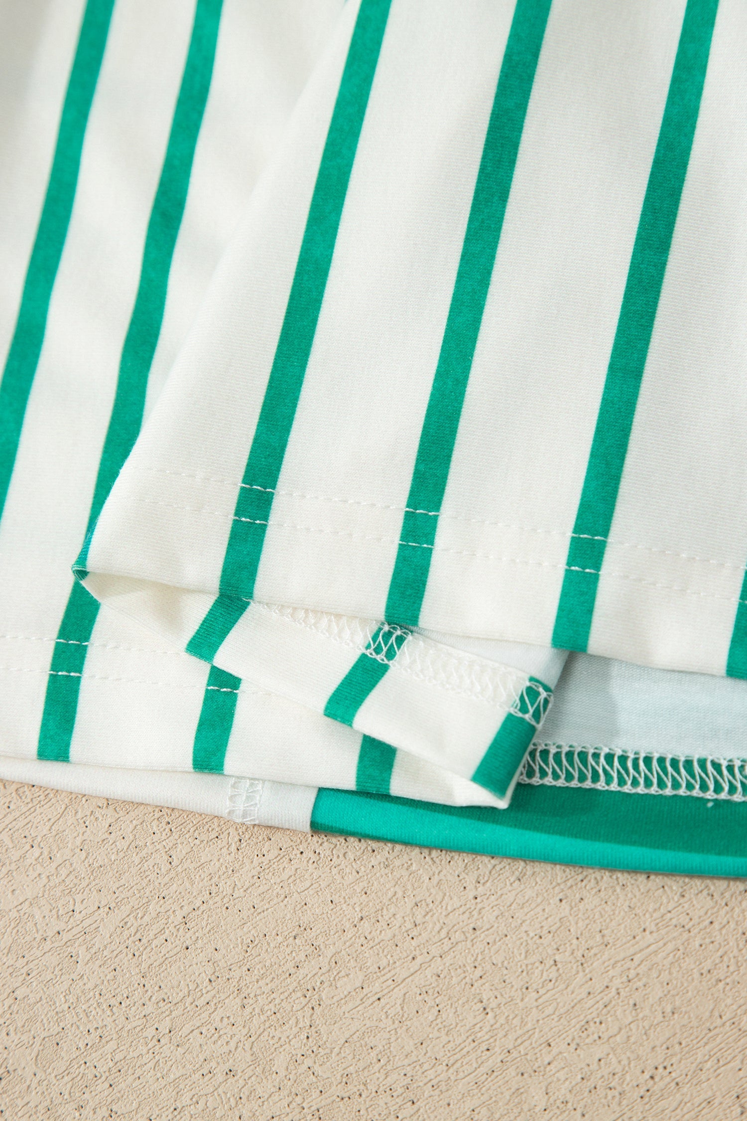 Stripe Colorblock 3/4 Sleeve Loose Tee