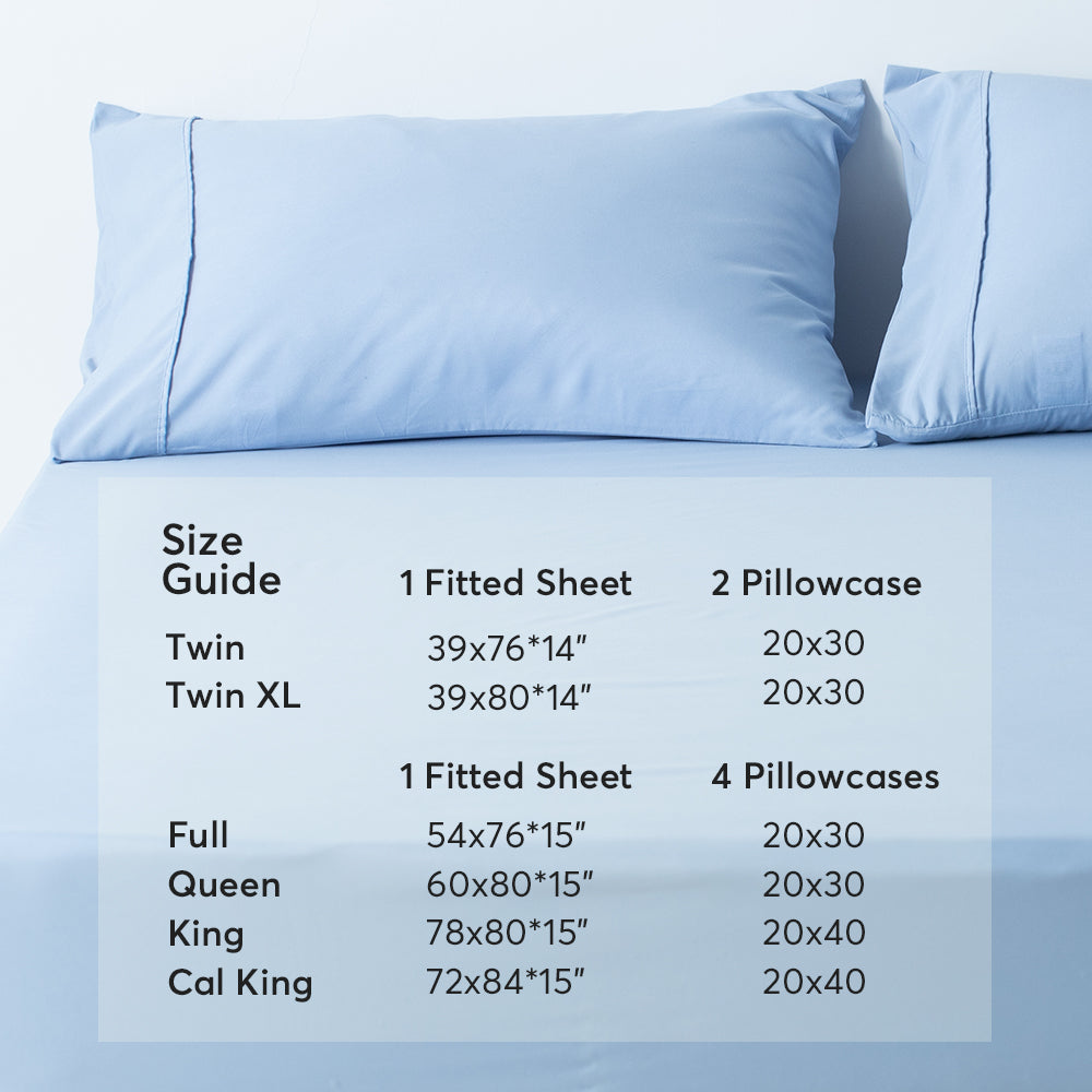Kasentex Spring All Season Deep Pocket Fitted Sheet Set with Pillowcases, Room Decor, Graduation Gifts by Kasentex