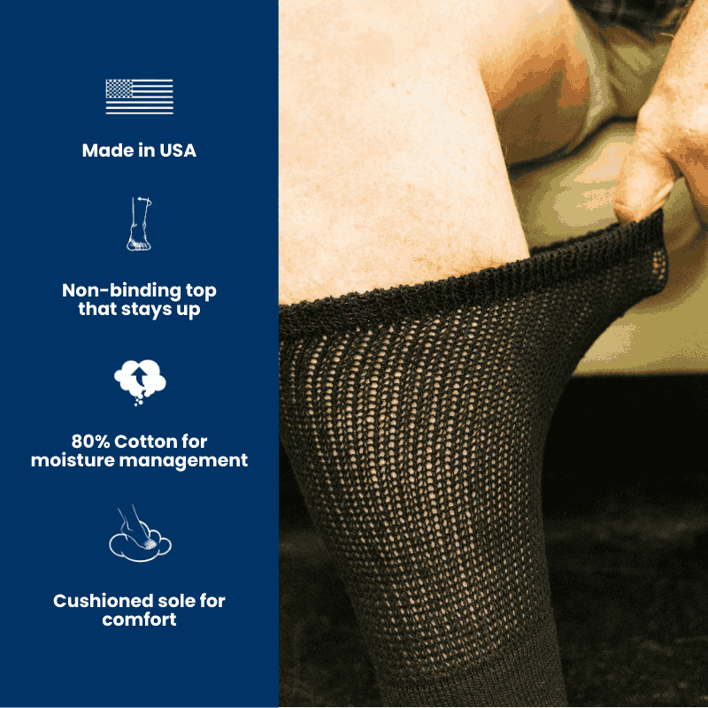 Men's Cotton Diabetic Crew Socks (6 Pair) by DSC
