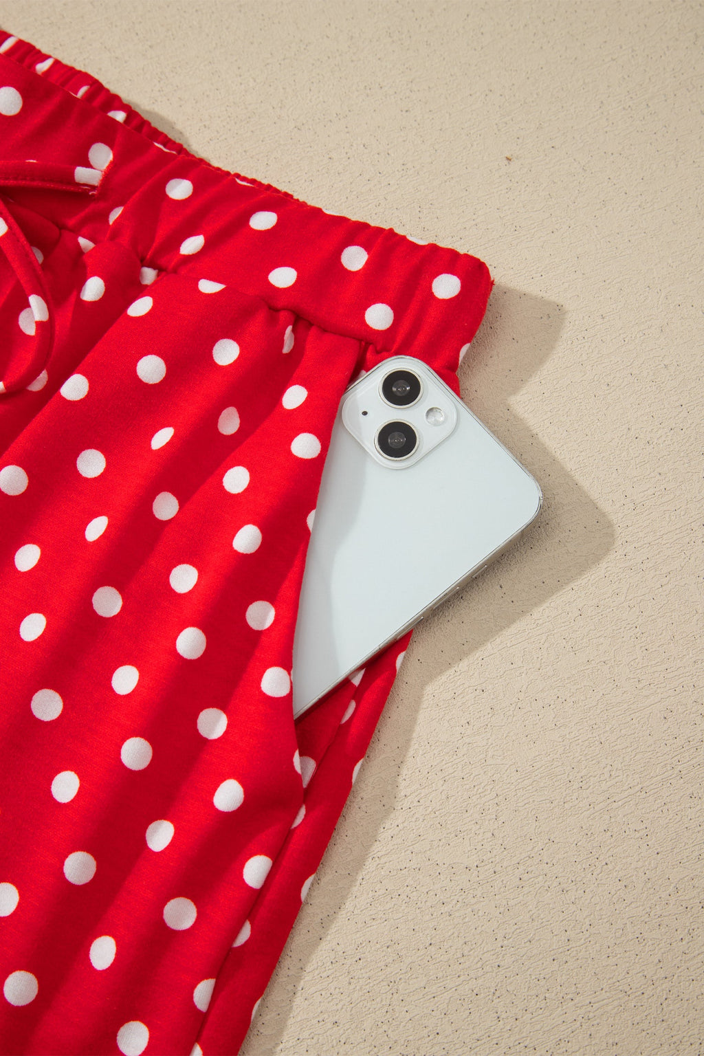 Polka Dot Drawstring Mini Skort
