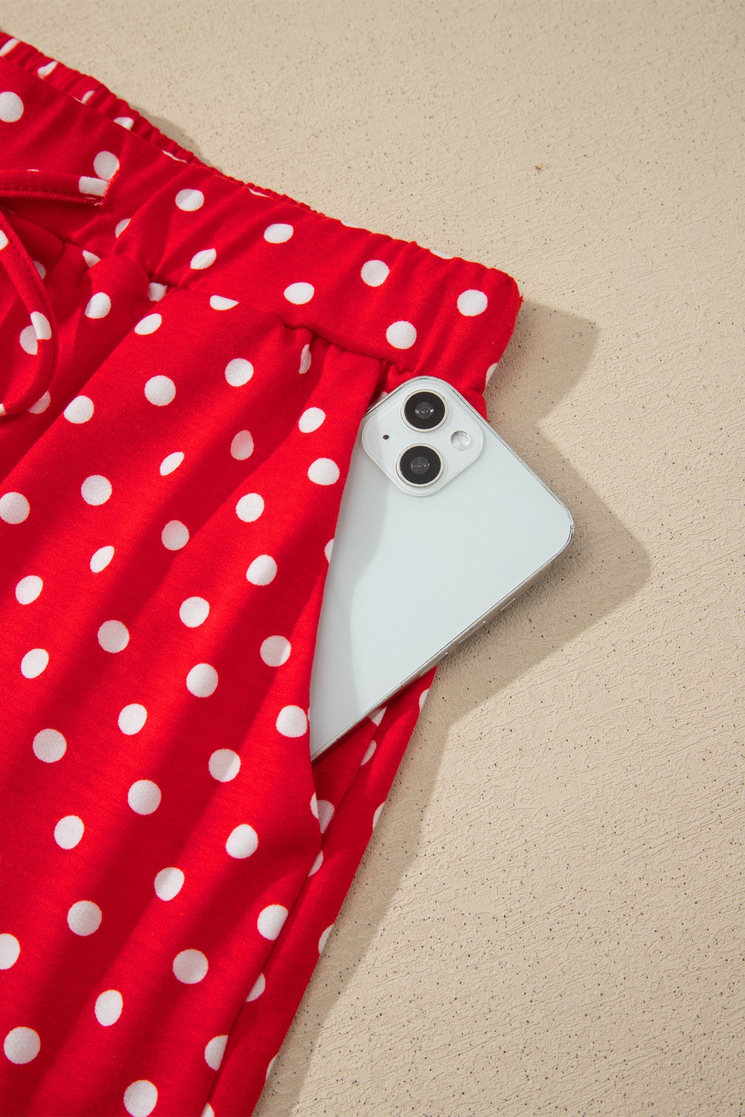 Polka Dot Drawstring Mini Skort