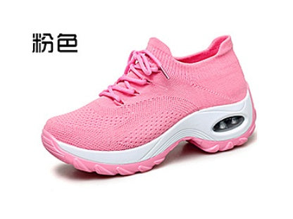 Women's Knit Platform Sneakers | Waterproof Round-Toe Flying Weave Shoes by Sarah Express
