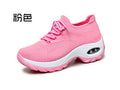 Women's Knit Platform Sneakers | Waterproof Round-Toe Flying Weave Shoes by Sarah Express