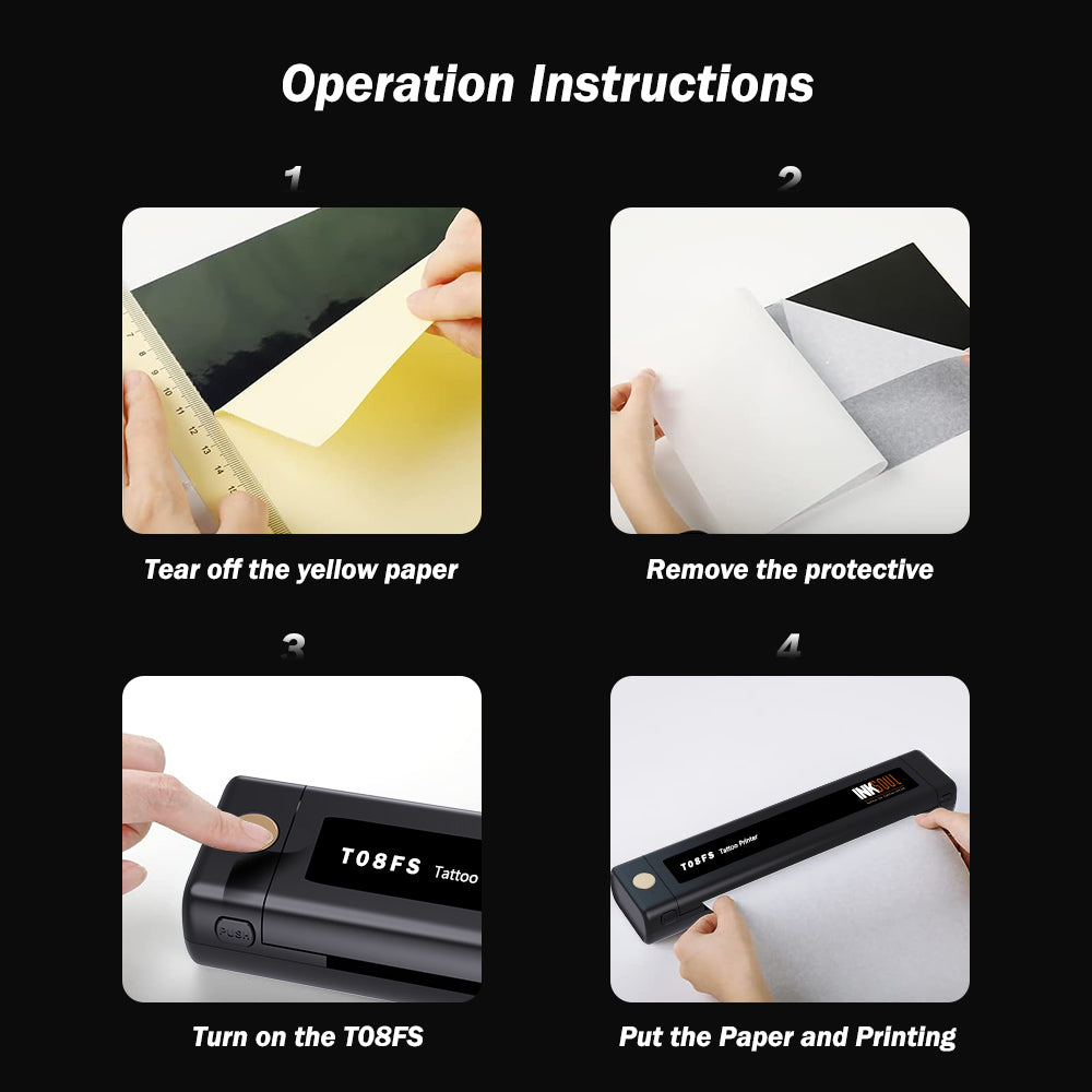 INKSOUL® T08FS Wireless Tattoo Transfer Stencil Printer-Can print shadows by INKSOULSUPPLY.COM