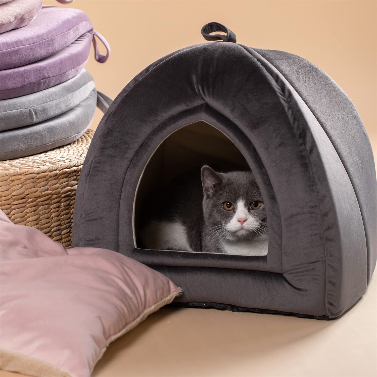 Kasentex Cat Bed, Lovely Tent with Removable Washable Pillow Cushion by Kasentex