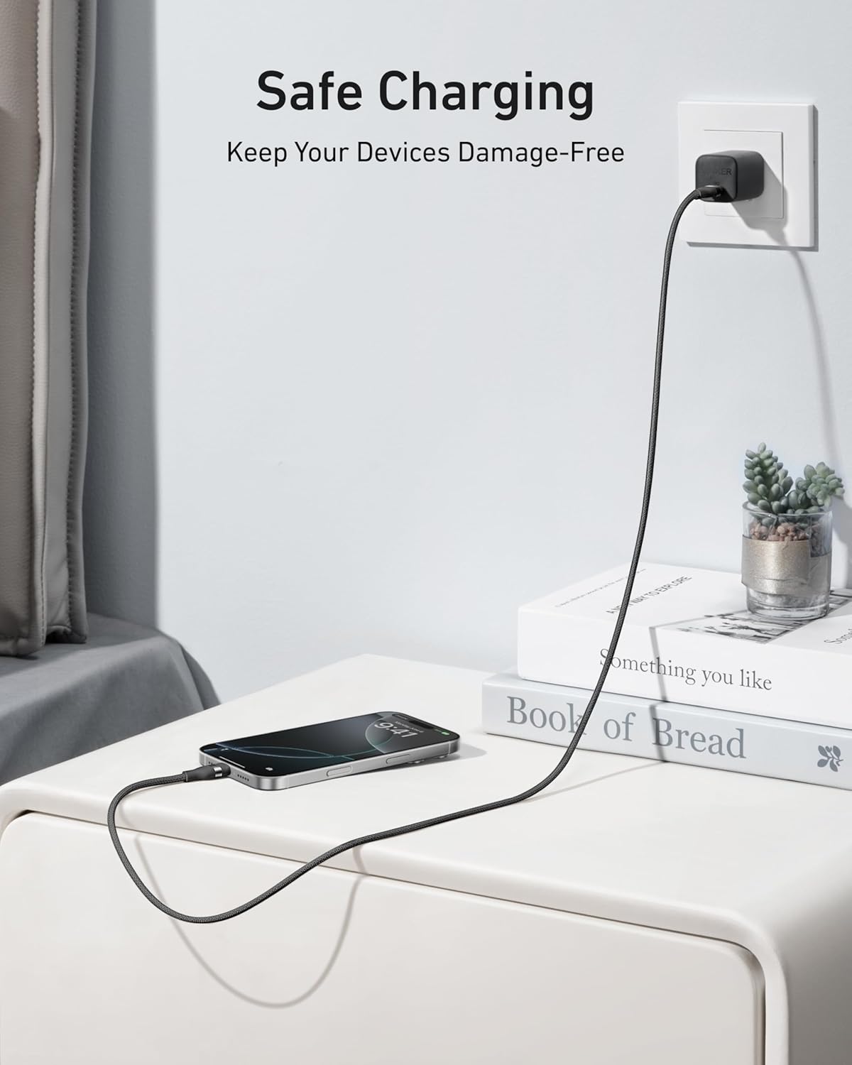 Anker USB-C to USB-C Cable (3 ft / 6 ft, 240W, Upcycled-Braided) by Anker