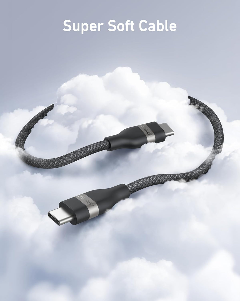 Anker USB-C to USB-C Cable (3 ft / 6 ft, 240W, Upcycled-Braided) by Anker