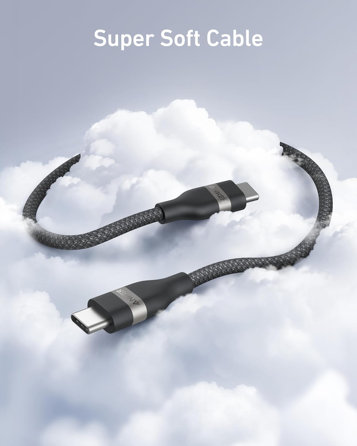 Anker USB-C to USB-C Cable (3 ft / 6 ft, 240W, Upcycled-Braided) by Anker