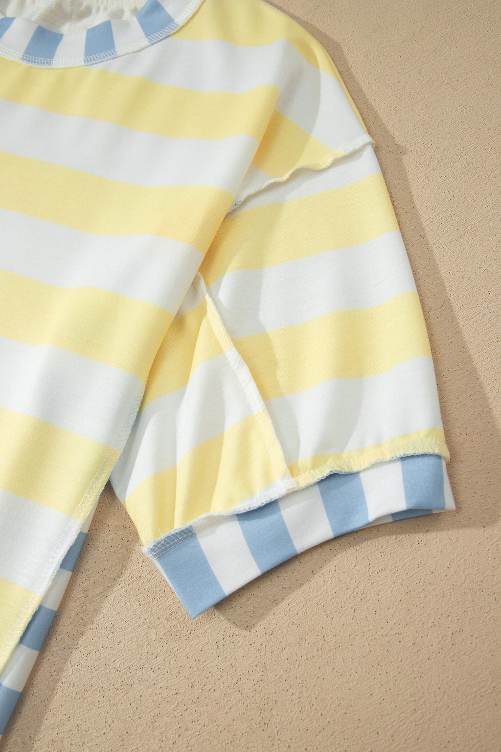 Stripe Patchwork Exposed Seam Oversized Top