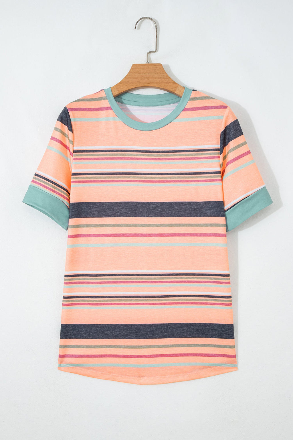 Stripe Short Sleeve Crew Neck T-Shirt