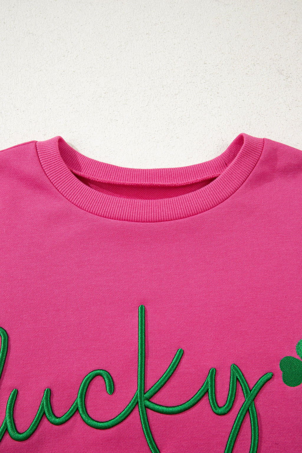St Patrick Lucky Clover Embroidered Pullover Sweatshirt