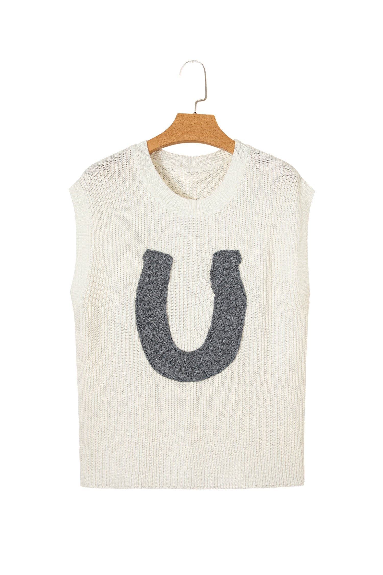 Western Horseshoe Crochet Short Sleeve Sweater