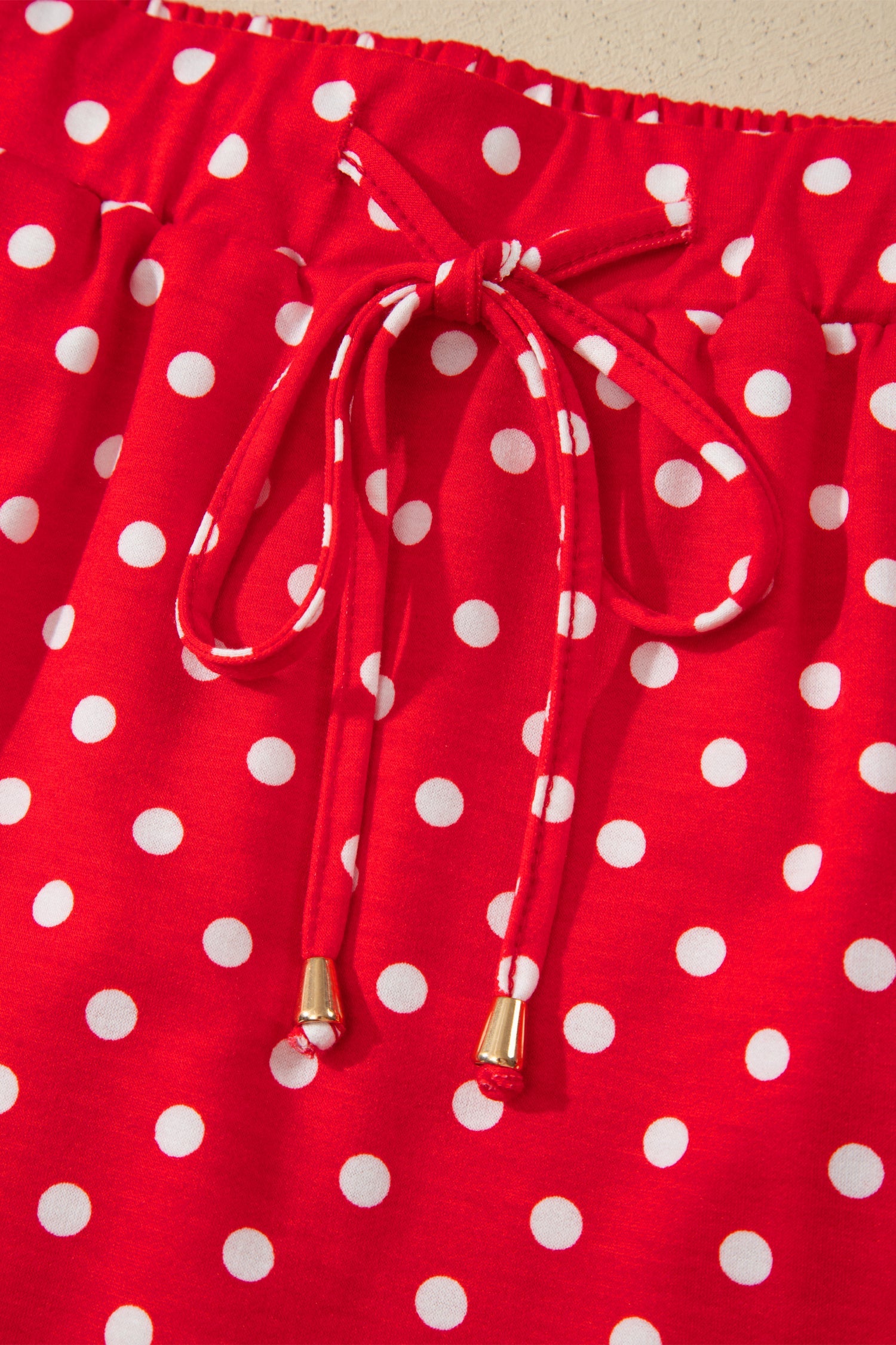 Polka Dot Drawstring Mini Skort
