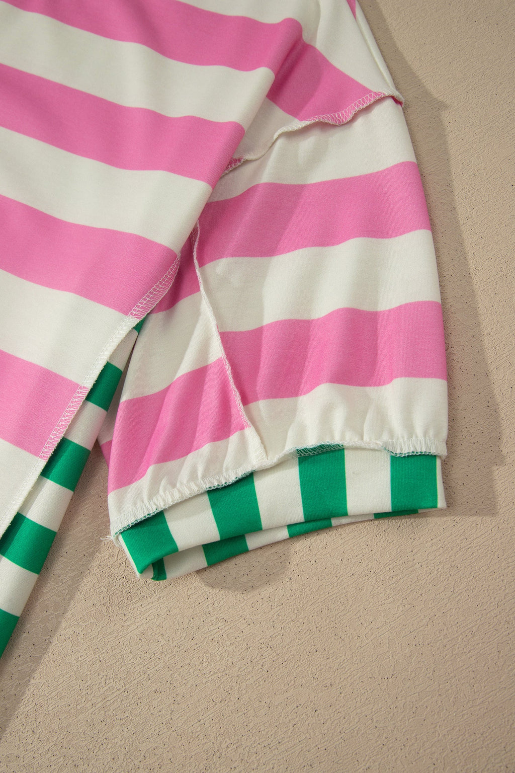 Stripe Patchwork Exposed Seam Oversized Top