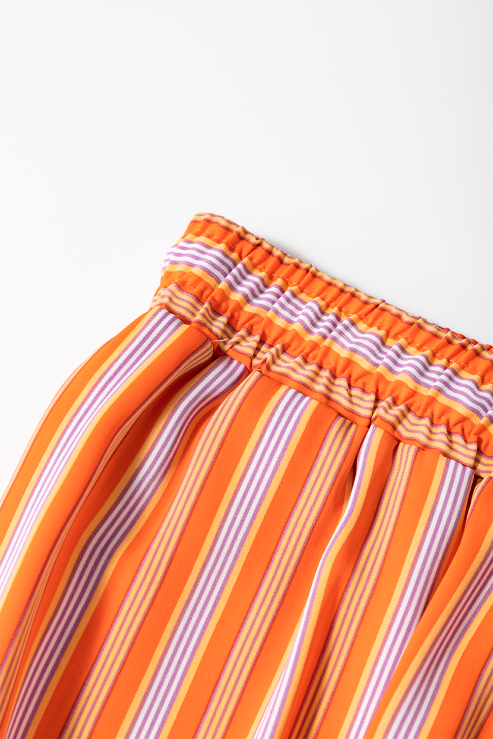 Stripe Cropped Palazzo Pocketed Pants