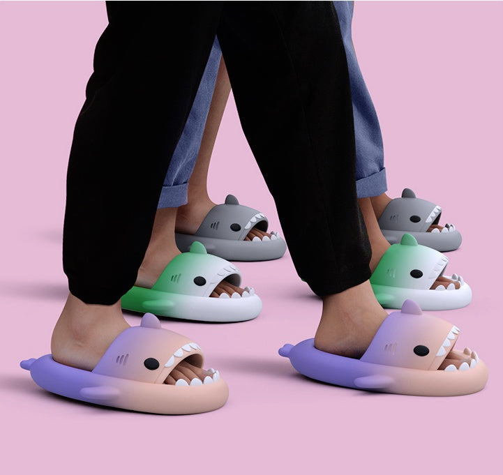 Men's Gradient Shark Slippers | EVA Non-Slip Cartoon Home Bathroom Slides by Sarah Express