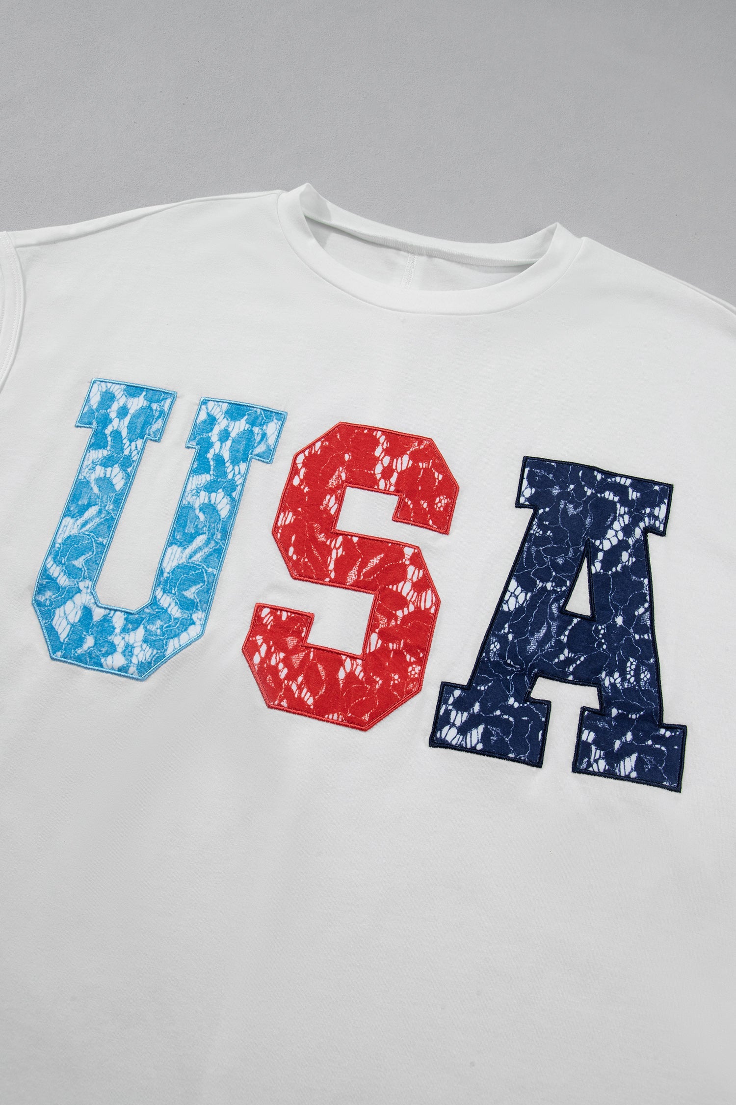 USA Colorblock Letter Dolman Sleeve Tee