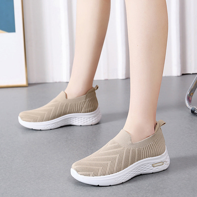 Women's Mesh Slip-On Sneakers | Breathable Lightweight Flat Walking Shoes by Sarah Express