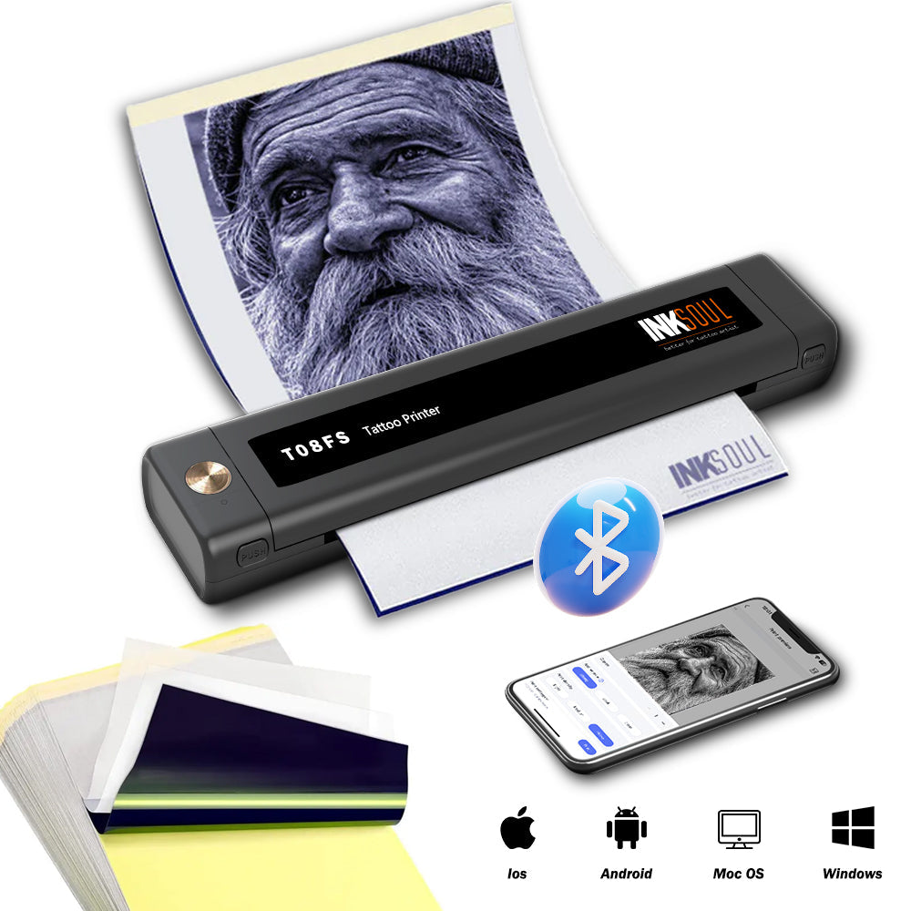 INKSOUL® T08FS Wireless Tattoo Transfer Stencil Printer-Can print shadows by INKSOULSUPPLY.COM