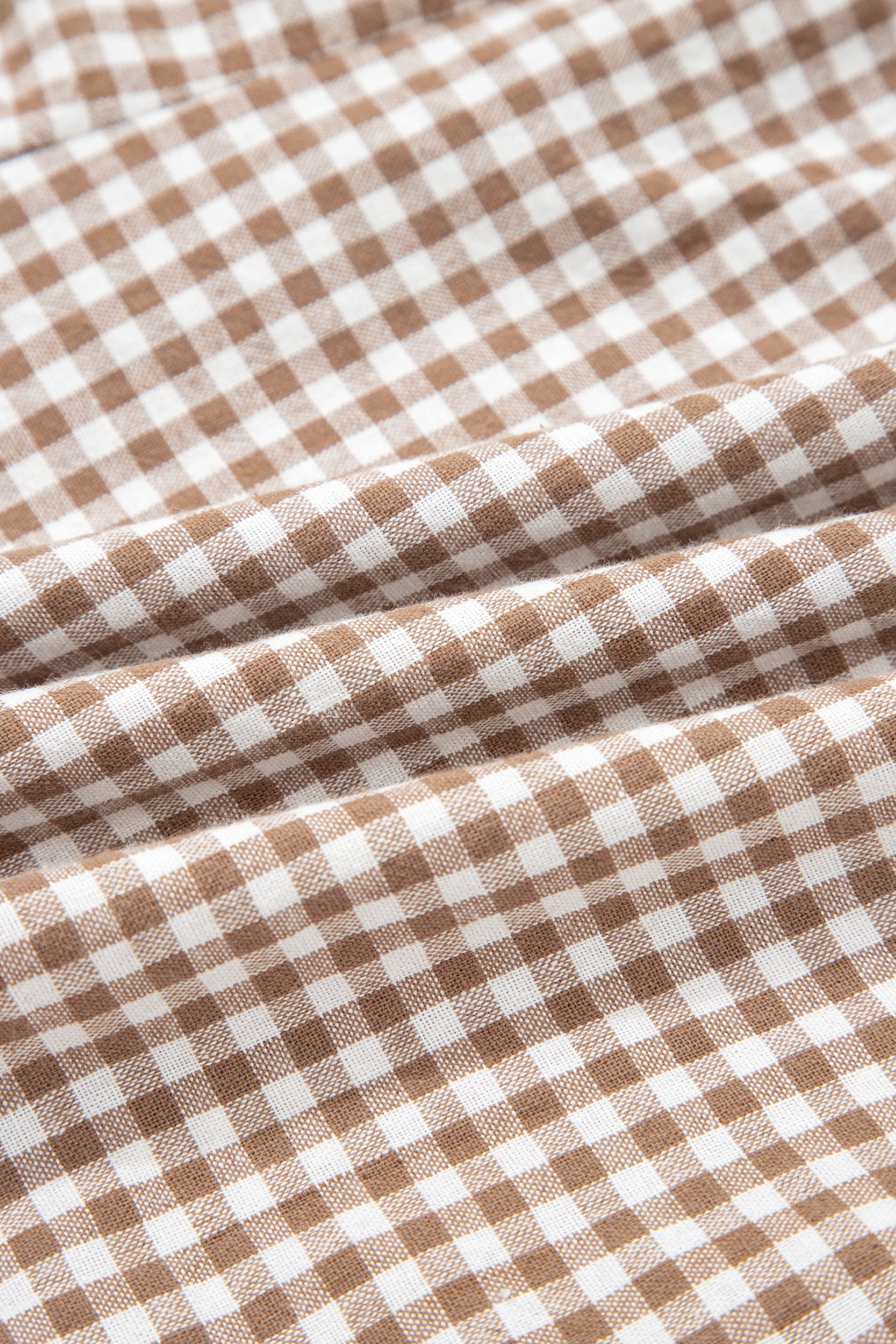 Plus Size Gingham Plaid Ruffle Contrast Trim Shorts