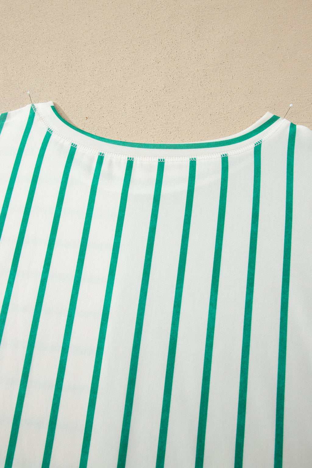 Stripe Colorblock 3/4 Sleeve Loose Tee