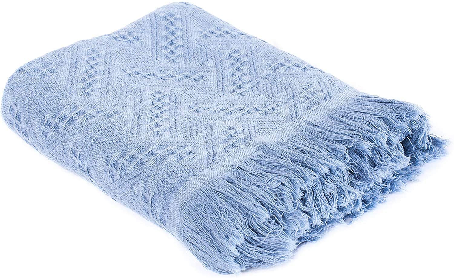 Kasentex 100% Cotton Soft Knitted Throw Blanket, Room Decor, Graduation Gifts, Fathers Day Gift, Mom Gift by Kasentex