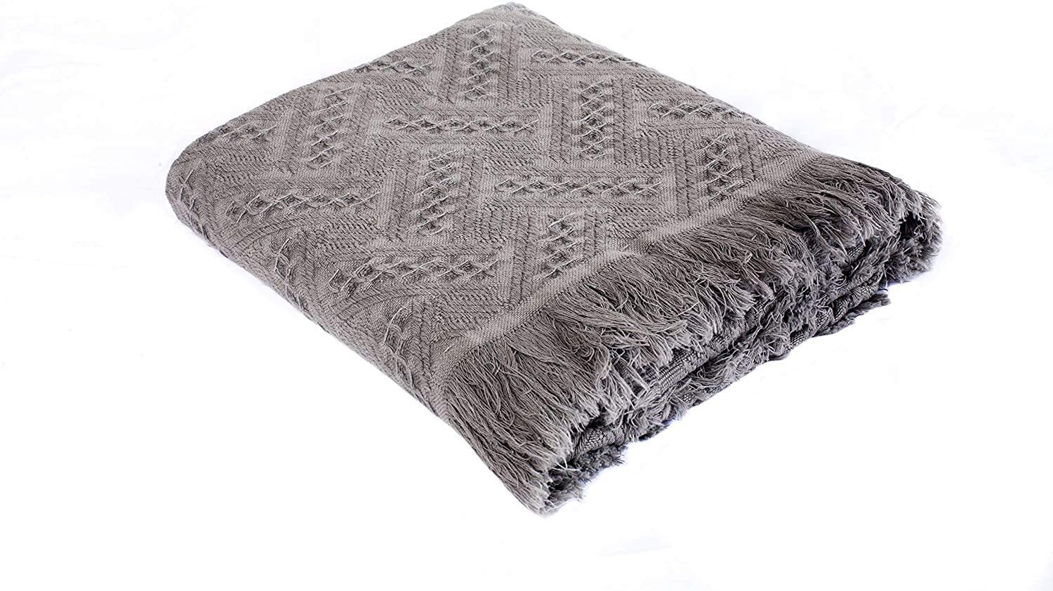 Kasentex 100% Cotton Soft Knitted Throw Blanket, Room Decor, Graduation Gifts, Fathers Day Gift, Mom Gift by Kasentex