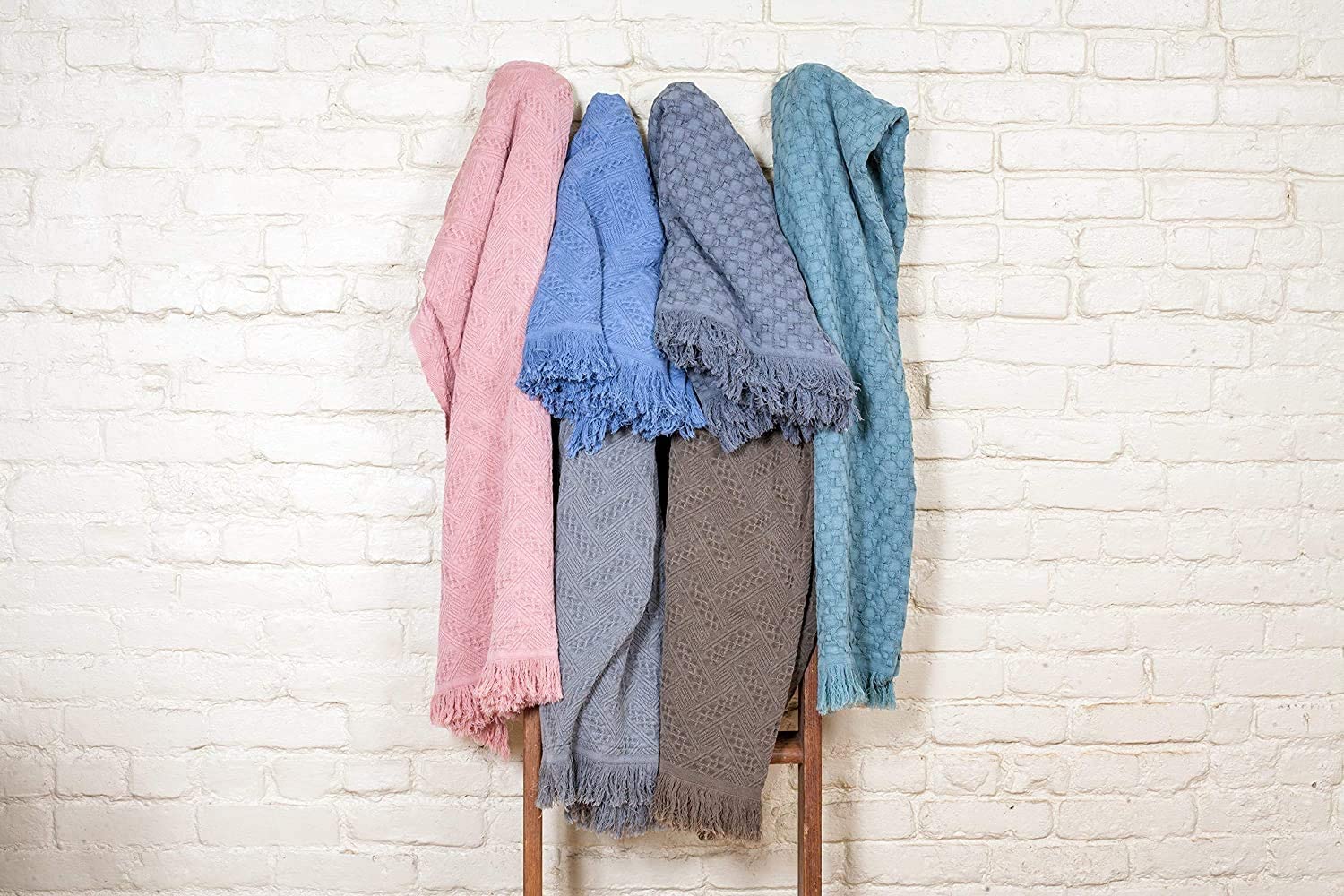 Kasentex 100% Cotton Soft Knitted Throw Blanket, Room Decor, Graduation Gifts, Fathers Day Gift, Mom Gift by Kasentex