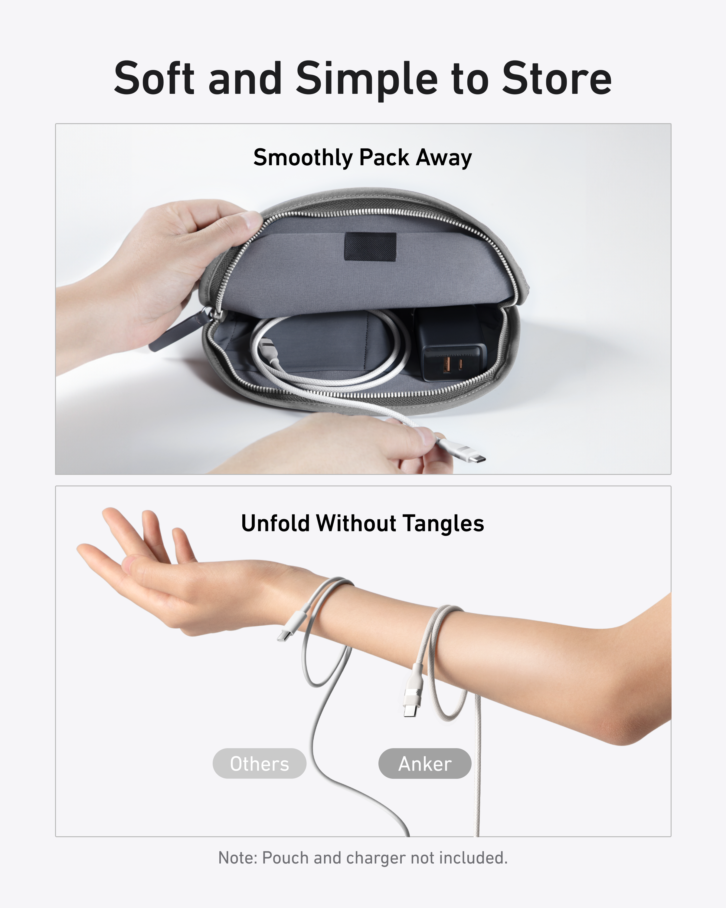 Anker USB-C to USB-C Cable (3 ft / 6 ft, 240W, Upcycled-Braided) by Anker