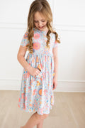 SALE Blue Retro Unicorns S/S Pocket Twirl Dress by Mila & Rose ®