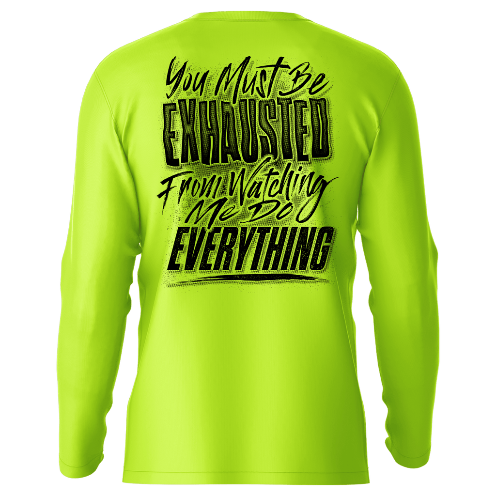 Exhausted - Hi-Visibility UPF 50 Long Sleeve Sun Shirt by Armed American Supply