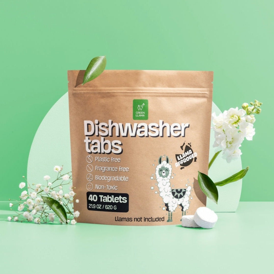 EWG Verified™ & PVA-Free Dishwasher Tabs by Green Llama