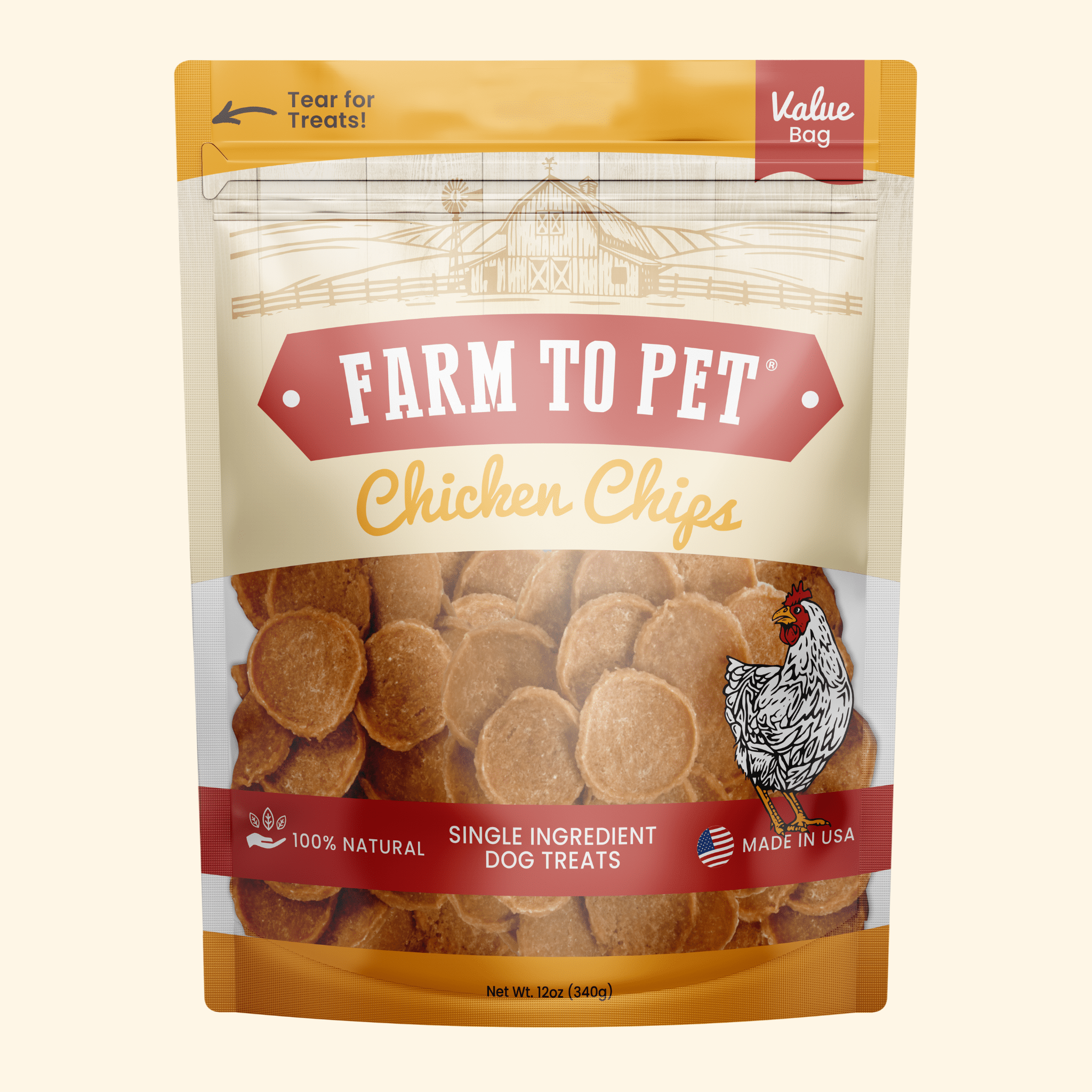 Chicken Chips for Dogs | All-Natural Single-Ingredient Dog Treats by Farm To Pet