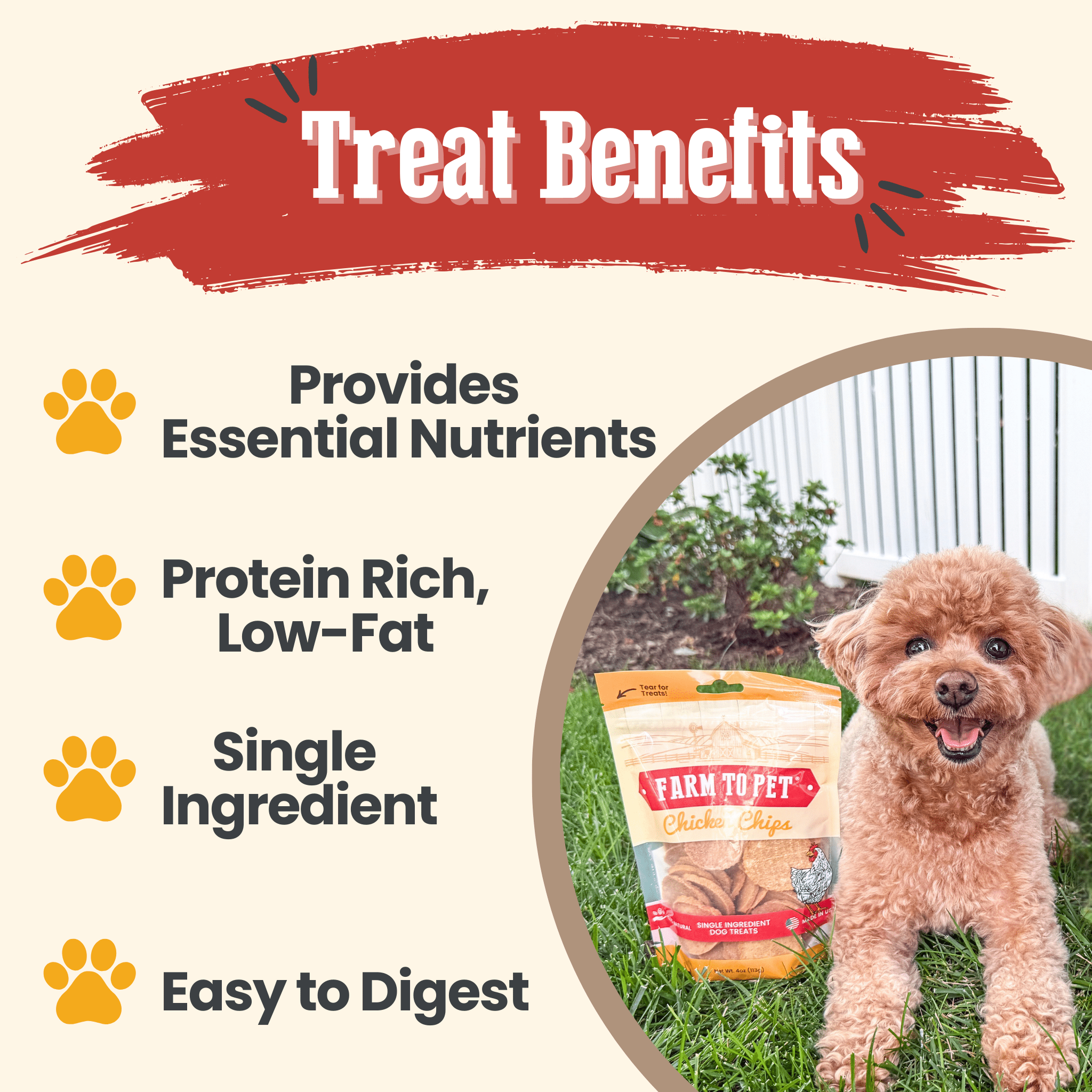 Chicken Chips for Dogs | All-Natural Single-Ingredient Dog Treats by Farm To Pet