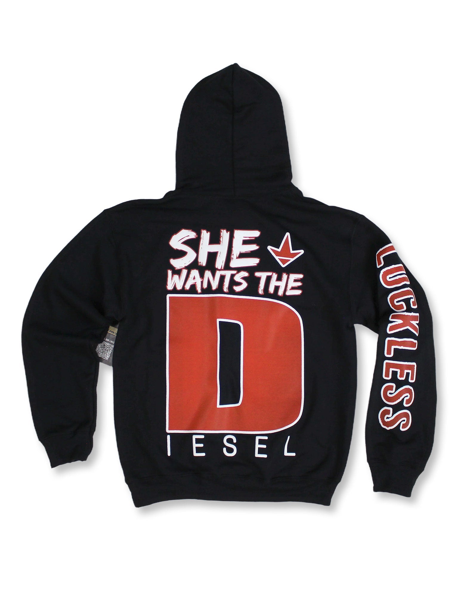 She Wants the Diesel | Funny Men's and Women's Black Country Hoodie by Luckless Outfitters