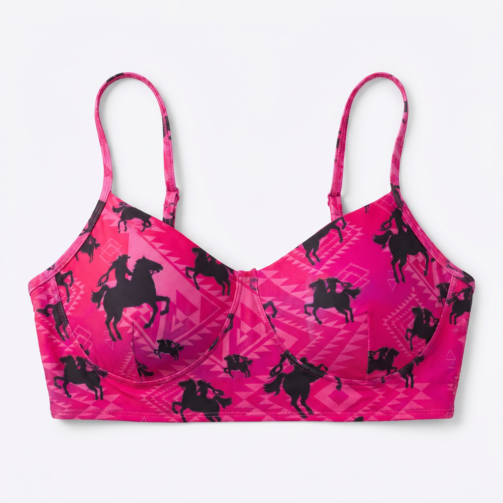 Freeda Spaghetti Strap Bustier Top, Swim, or Athletic Bralette |Serape or Pink Cowgirl [Sizes SM-L] by The Bullish Store
