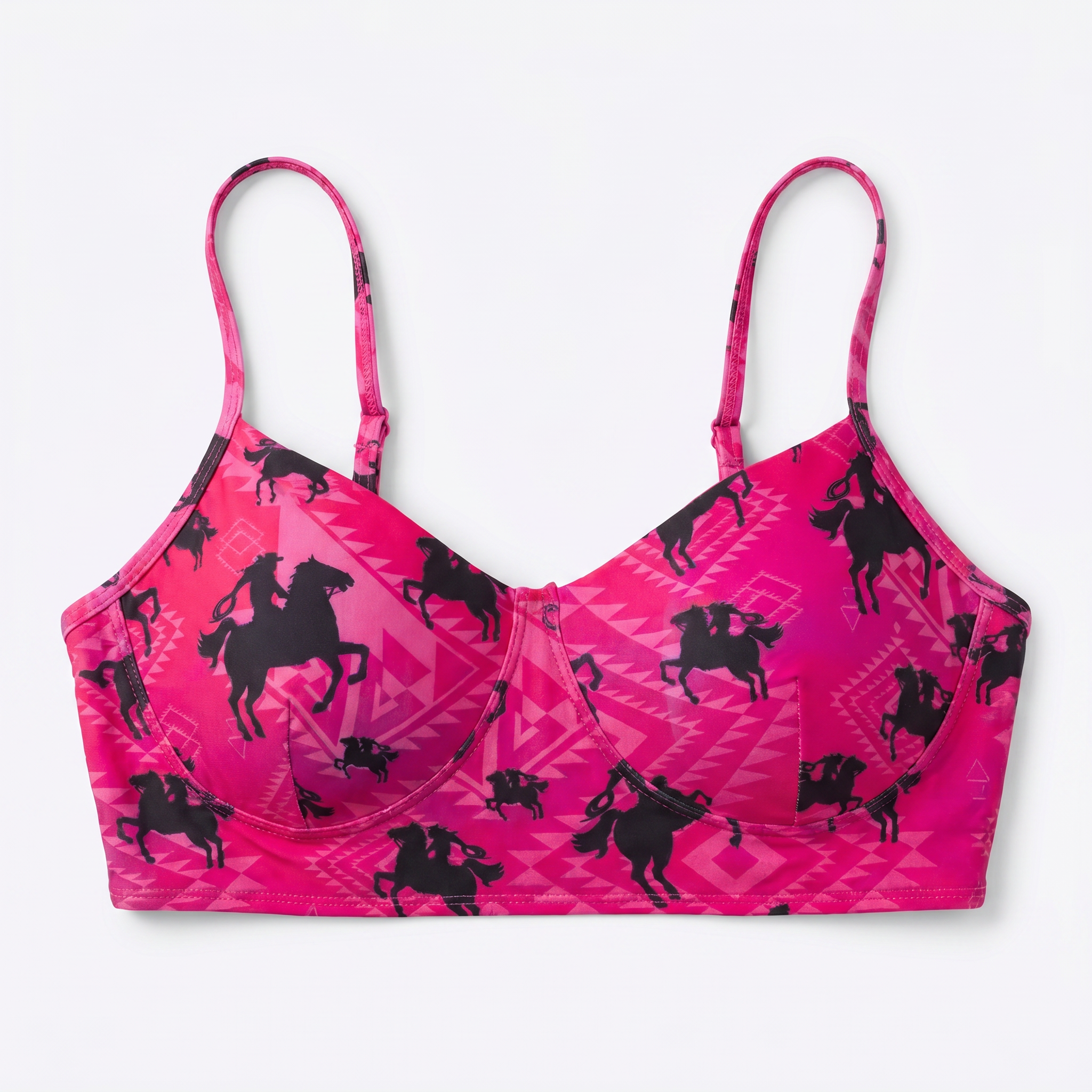 Freeda Spaghetti Strap Bustier Top, Swim, or Athletic Bralette |Serape or Pink Cowgirl [Sizes SM-L] by The Bullish Store