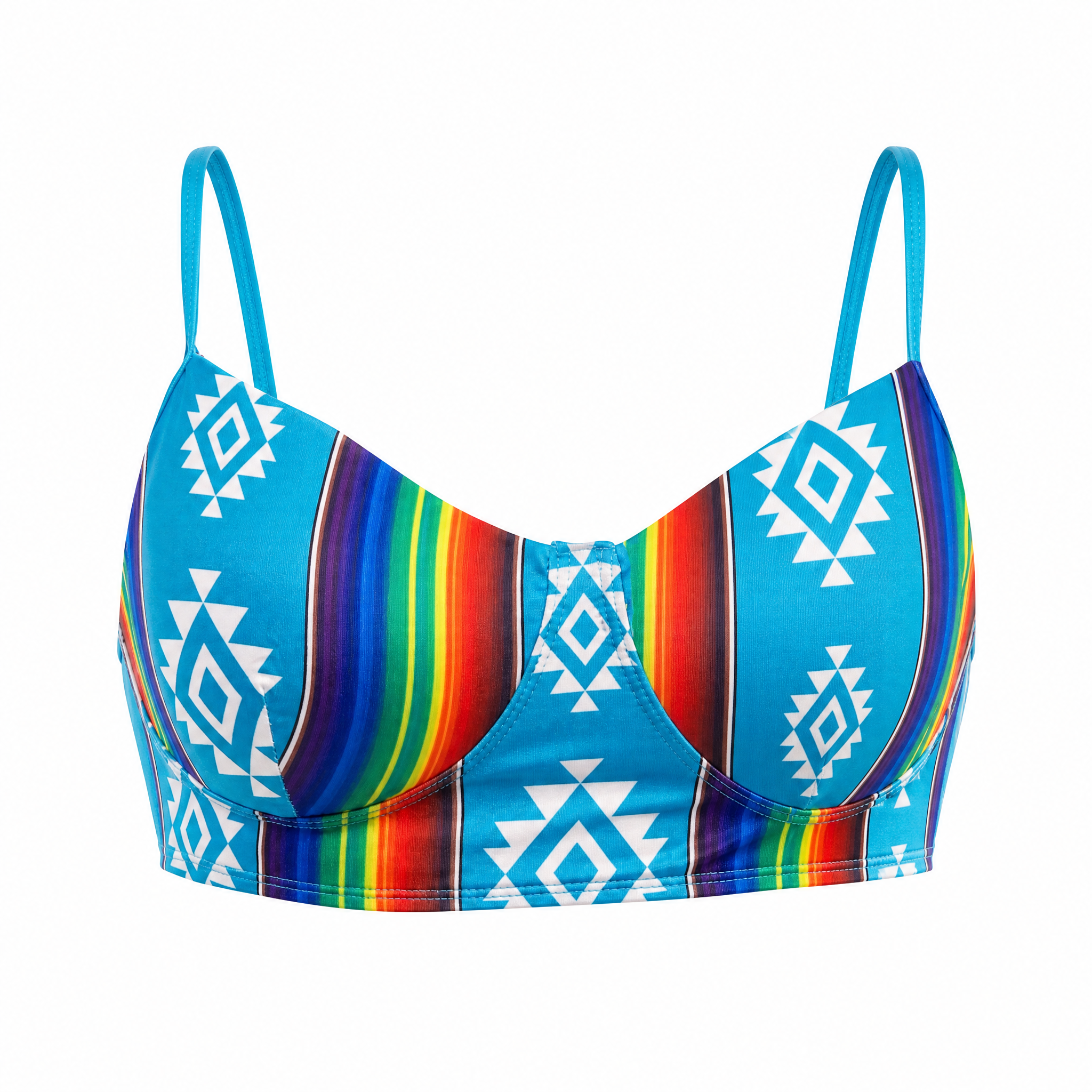 Freeda Spaghetti Strap Bustier Top, Swim, or Athletic Bralette |Serape or Pink Cowgirl [Sizes SM-L] by The Bullish Store