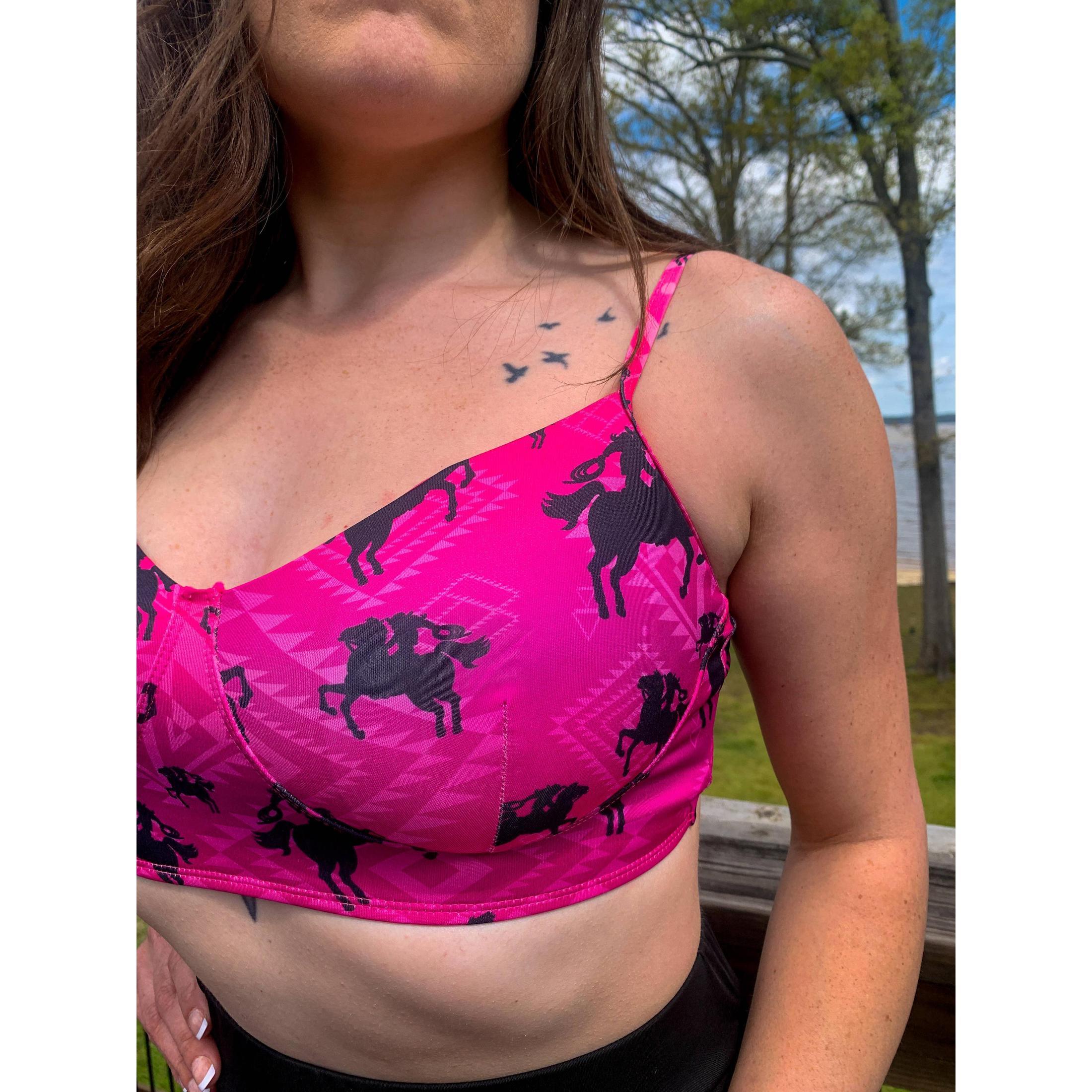 Freeda Spaghetti Strap Bustier Top, Swim, or Athletic Bralette |Serape or Pink Cowgirl [Sizes SM-L] by The Bullish Store