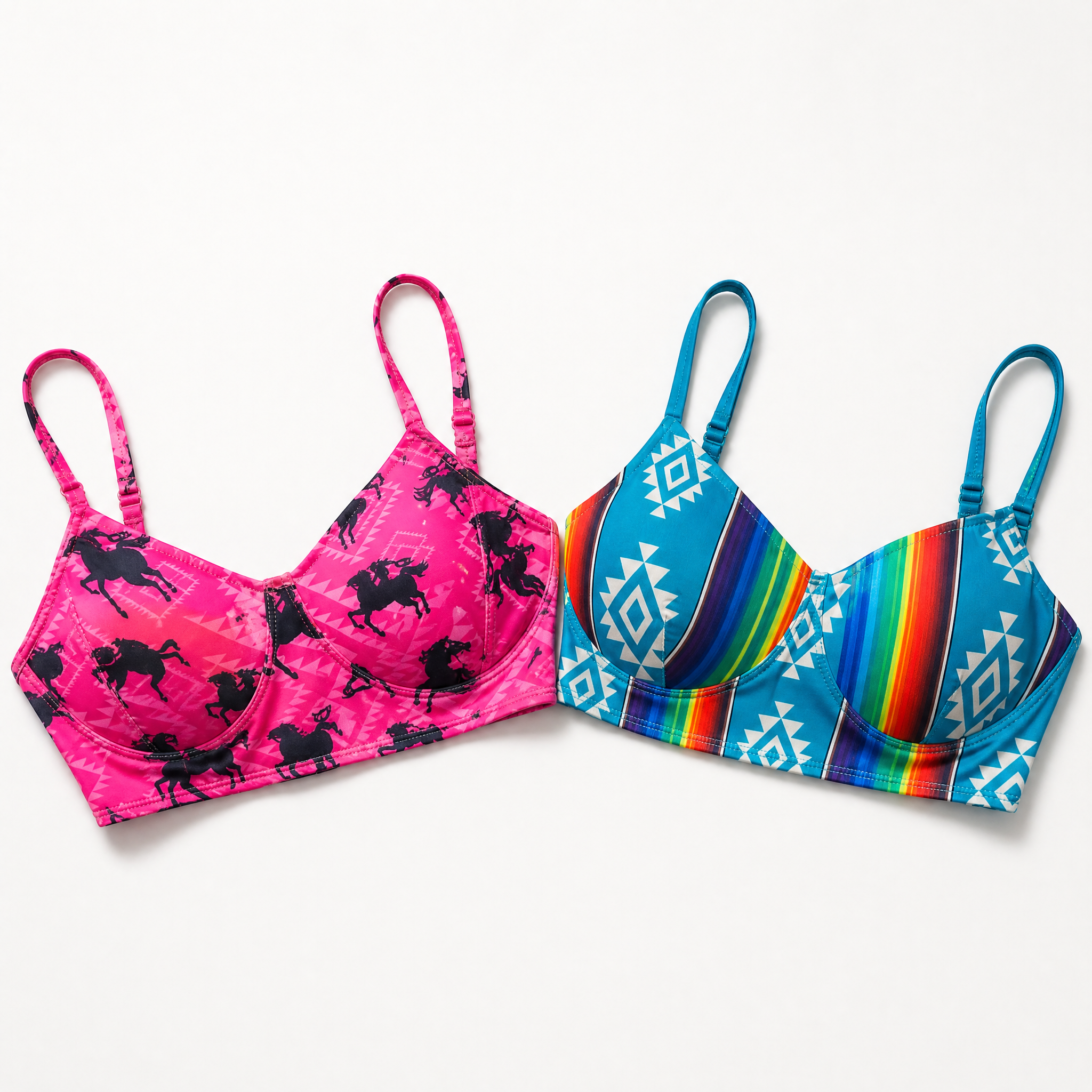 Freeda Spaghetti Strap Bustier Top, Swim, or Athletic Bralette |Serape or Pink Cowgirl [Sizes SM-L] by The Bullish Store