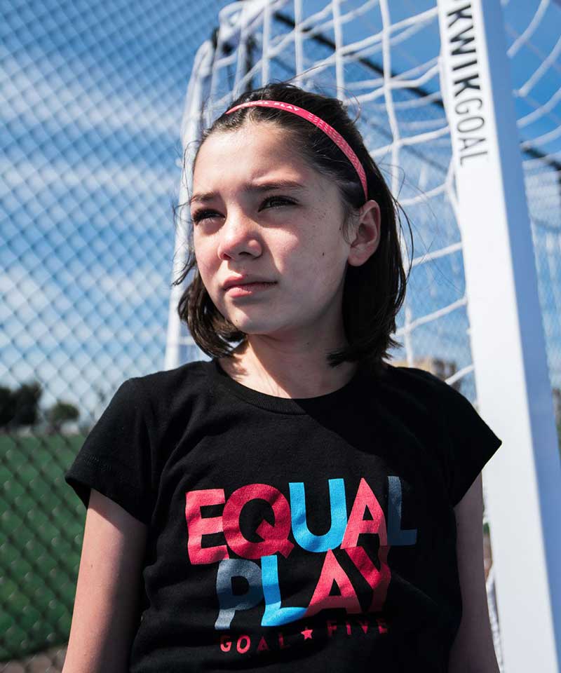 Equal Play Girls' Black T Shirt by Goal Five