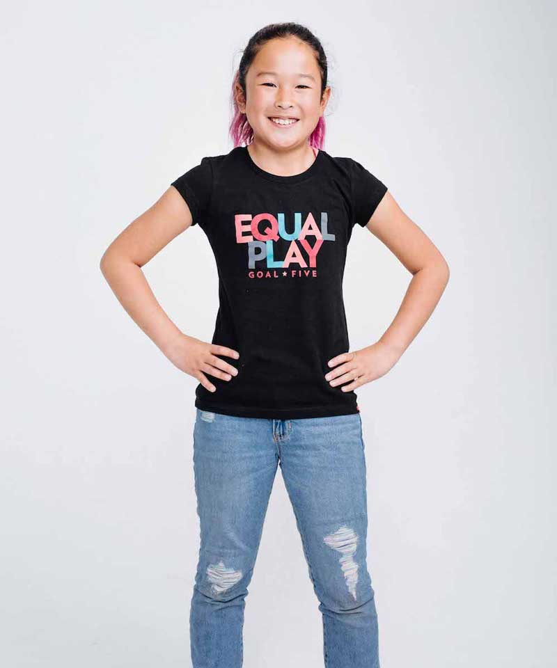 Equal Play Girls' Black T Shirt by Goal Five