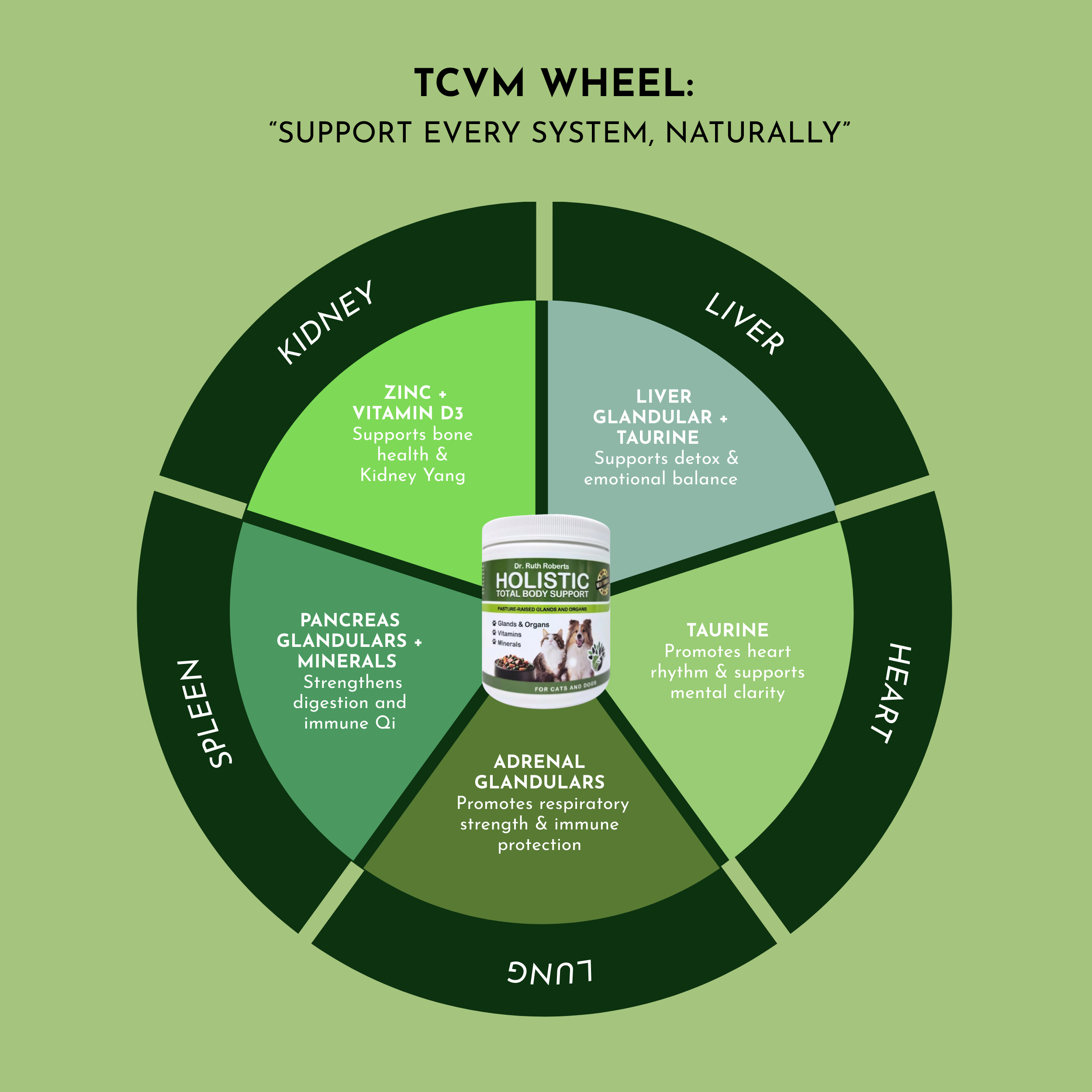 Holistic Total Body Support — Daily Multivitamin & Pasture-Raised Glandular Blend for Dogs & Cats by Dr. Ruth Roberts