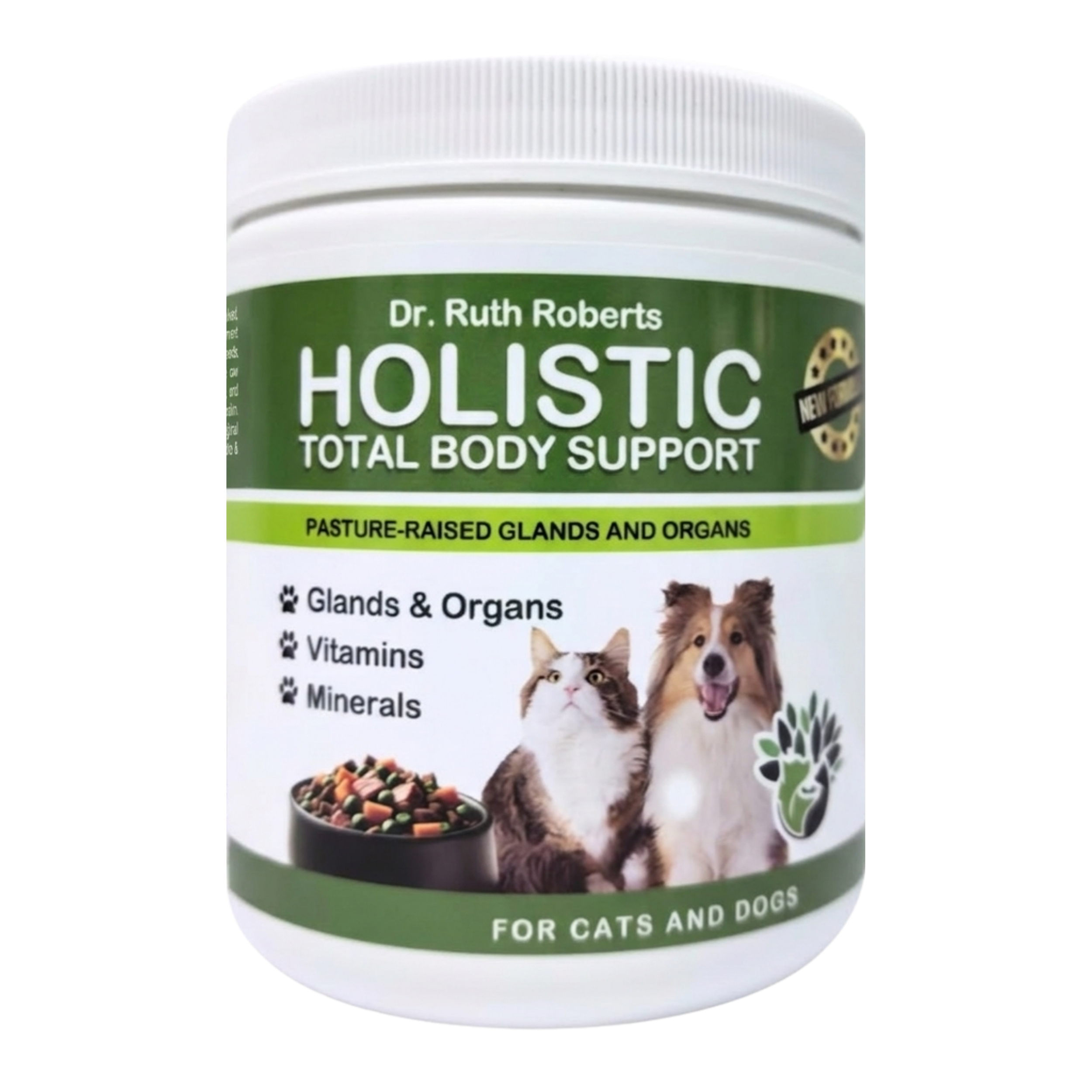 Holistic Total Body Support — Daily Multivitamin & Pasture-Raised Glandular Blend for Dogs & Cats by Dr. Ruth Roberts