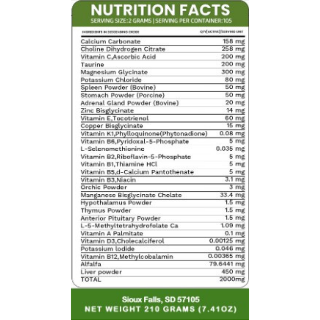 Holistic Total Body Support — Daily Multivitamin & Pasture-Raised Glandular Blend for Dogs & Cats by Dr. Ruth Roberts