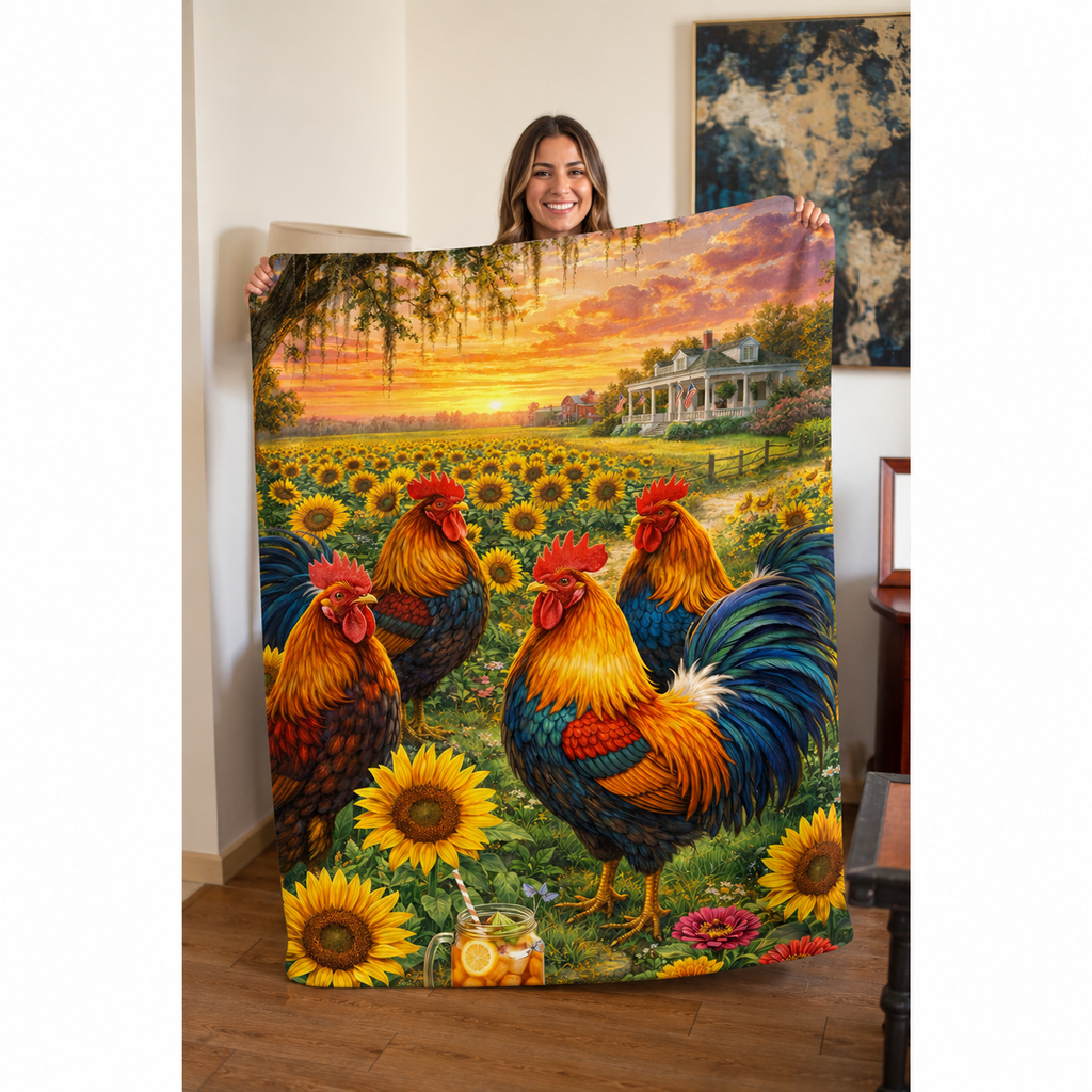 Rooster Blanket 🐓🌻 by Julia Rose Collection