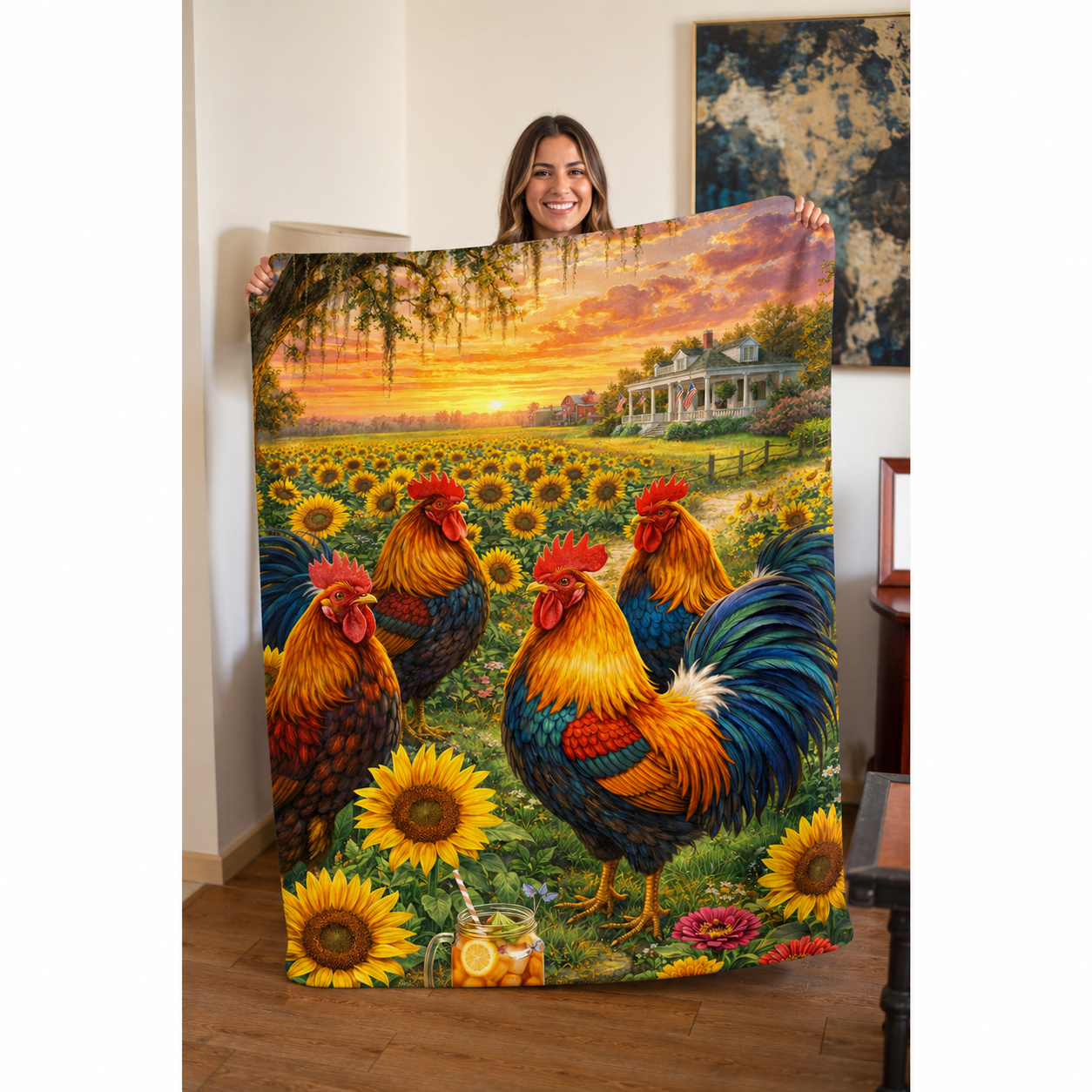 Rooster Blanket 🐓🌻 by Julia Rose Collection