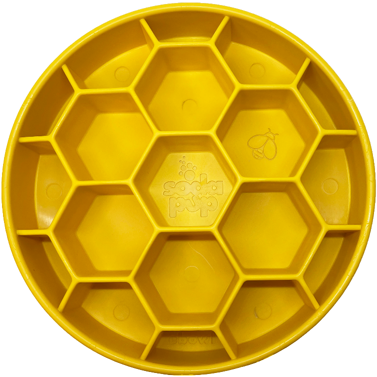 Honeycomb eBowl Deep Slow Feeder Dog Bowl for Enrichment | USA Made by SodaPup/True Dogs, LLC