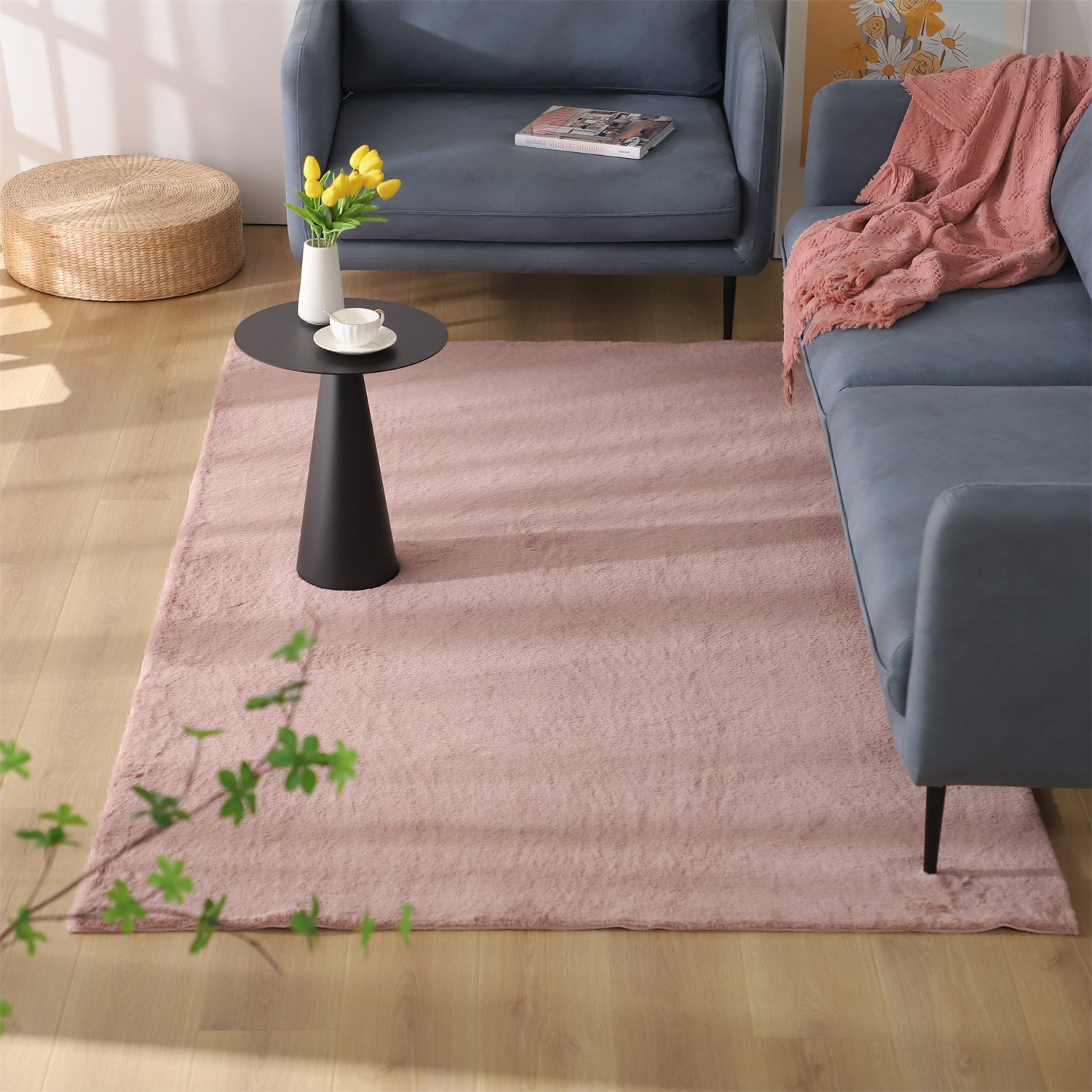 Kasentex Spring Fluffy Elegant Faux Fur Area Rugs, Ultra Soft, Room Decor, Graduation Gifts, Fathers Day Gift, Mom Gift, Easter Gift by Kasentex